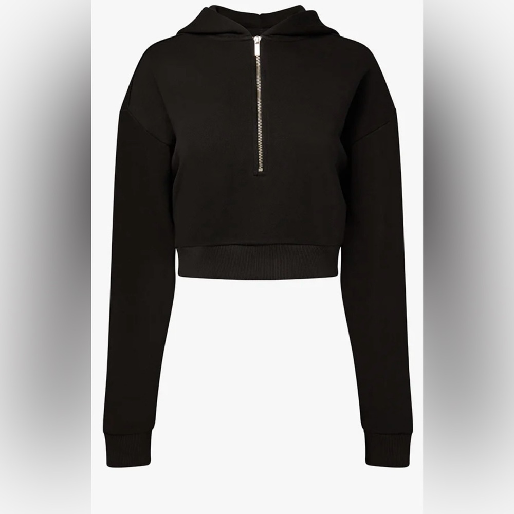 WeWoreWhat Black Fleece Half Zip Cropped
Hoodie Size XS
